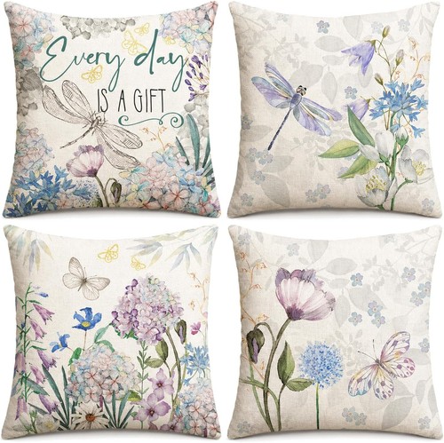 4er set blumen - set, kissenbezug