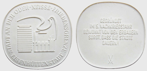 Ddr porzellan medaille - ddr,