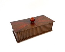 Seltene große antike Art Deco Schmuckschatulle aus Holz Germany 1920