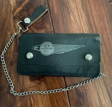 Harley Davidson Ledergeldbörse mit Kette, gebraucht, 20 x 10,5 cm