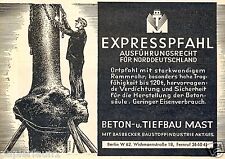 Tiefbau Betonbau Fundament Berlin Reklame 1940 Brückenbau Pfahl Ortpfahl Beton