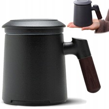 Tee becher 300ml mit holzgriff - tee,