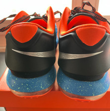 Sneaker Nike KD VII OKC Schwarz Blau Orange Kevin Durant 653996-004 Herren US9