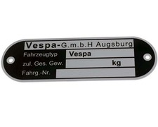 Typenschild Vespa GmbH