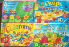 4er Set Angebot: Quips, Tempo Schnecke, Colorama, 4 erste Spiele (Ravensburger)