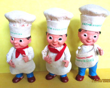 3 Stück Werbefiguren - DOLORGIET Enzym Kugeletten - "Koch"