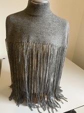 Zara Pullover Damen mit Fransen ausgefallen Gr. S-M NEU 