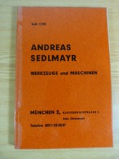 Werkzeuge und Maschinen Katalog München Seldmayr ca 1960er