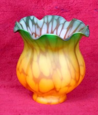 Wunderschöne Antik Französische "Pate de Verre" Lampen Glasschirm 11 cm Hoch