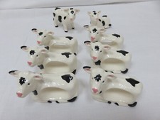 6 Serviettenringe + Salz und Pfefferstreuer Kühe, Kuh - Form Keramik handbemalt