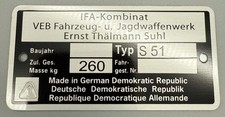 Typenschild mit Gütesiegeel