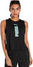 PUMA Damen Funktionsshirt Tanktop Fit Tri-Blend Black-Electric Peppermint GR:XS