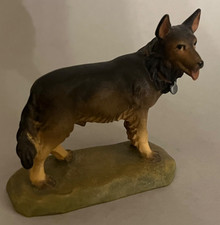 Alt Figur Schäferhund Holz