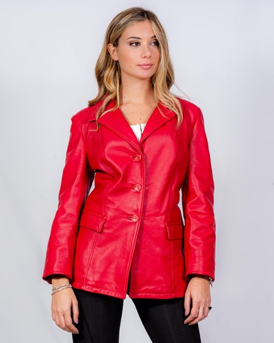 Damen lederblazer rot - damen,