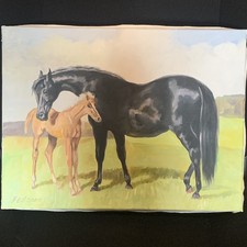 Gemälde Malerei Pferd Stute