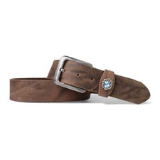 FRONHOFER Trachtengürtel mit emaillierten Bayern Wappen auf Schlaufe, Bullenlede