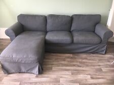Sofa Couch IKEA EKTORP 3er-Sofa mit Récamiere Grau