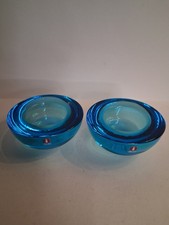 Iittala Glas Teelichthalter "Ballo" Finnland 2 Stück Blau Annaleena Hakatie 