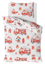Feuerwehr Auto Baby/Kinder Bettwäsche 40x60 + 100x135 cm 100% Baumwolle