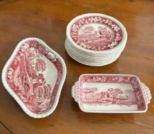 Spode* Pink Tower*Sandwich-&Cake-Teller-Service*10 Pers*wNEU*12 tlg*ca.1978