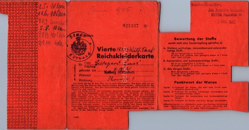 Vierte reichskleiderkarte für - reichskleiderkarte,