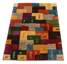 Orientteppich persisch handgeknüpft Gabbeh 111x76 cm Lagerverkauf mehrfarbig Neu