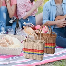 Damen Stroh Handtasche Top