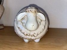 🐑 Schaf Figur Deko Tiere Wolle Schäfer Bauernhof Keramik Glasiert 12cm