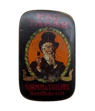 seltene KAU-TABAK Blechdose von GRIMM & TRIEPEL Nordhausen  1926