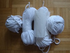 Baumwollkordel 5mm Baumwolle Schnur 5 mm mit PE Kern - Weiß