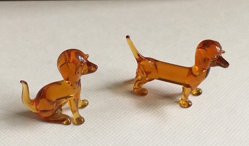 Hund dackel glasfigur - dackel, lauscha