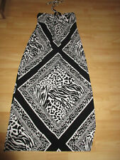 Kleid Hippie Sommer Gr. 34 Maxi Kleid Maxikleid Schwarz-Weiß Gr. S Tiermuster