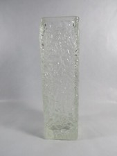 Vase Glas Blumenvase 4eckig ca. 20 cm Vintage
