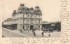 Gruss aus Plauen Oberer Bahnhof Vogtland Sachsen Postkarte AK 1903