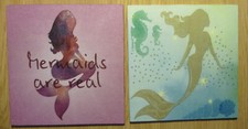 2 x Deko HDF - maritim Tiere Meer Nixe Meerjungfrau Mermaid Seepferdchen Flosse