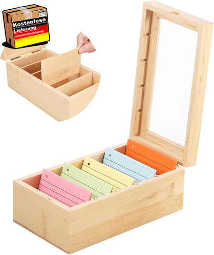 Karteikarten box holz mit - holz,