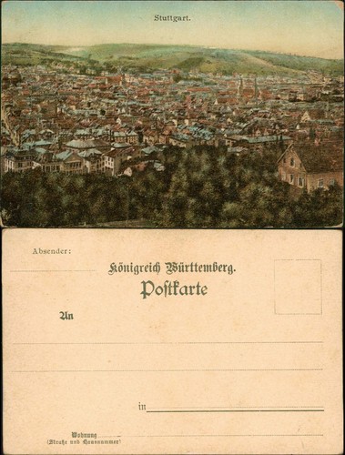 Ansichtskarte stuttgart totale - ansichtskarte,