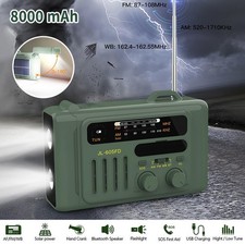 Kurbelradio Batteriefreies Solar- & Dynamo-Koffer-Radio mit LED-Lampe Notfall