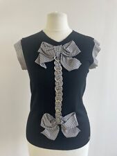 CHANEL Oberteil in Kashmir mit Schleifen und Kette Detail Gr. D 34 Fr 36