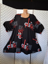 Naveed Tunika Shirt ca 58 60 62 64 (6)  NEU A-Linie schwarz Rot 