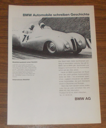 Seltene werbung bmw 328 - werbung,