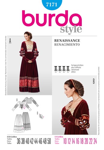 Burda 7171 renaissance kleid - burda,