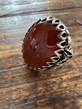 Karneol Vintage Sterling Silber Modernist Ring Norwegen Norweger Nachlass 374