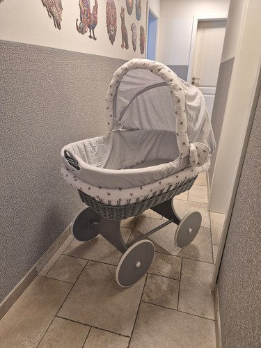 Grau weißer stubenwagen baby - grau/weißer,
