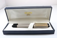 Vintage Ronson gefütterter Satin Chrom Brunnen & Tintenroller (Gehäuse & Minen)