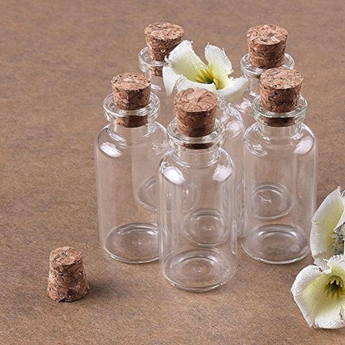 Mini glasflasche mit korken - mit, 8