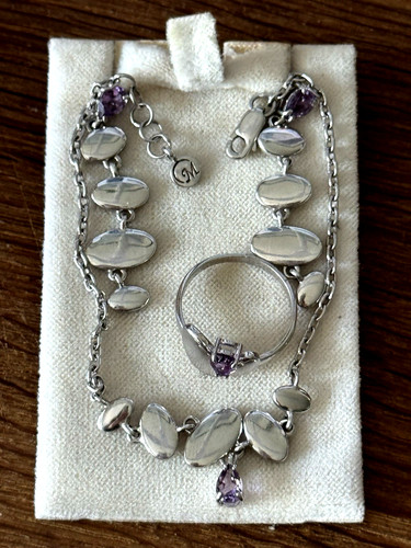 Set amethyst armband - set,