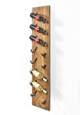 Weinregal Weinflaschenhalter -Wand Weinflaschenbrett mit Haken für 8 Flaschen