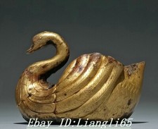 6.3'' Bronze Ware 24K Gold Gilt Sit Lotus Sieben-Sterne Buddha Statue Skulptur