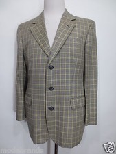 Blazer Sakko YORN 48 Karo Pepita Viskose Schurwolle "beige grau" /SH